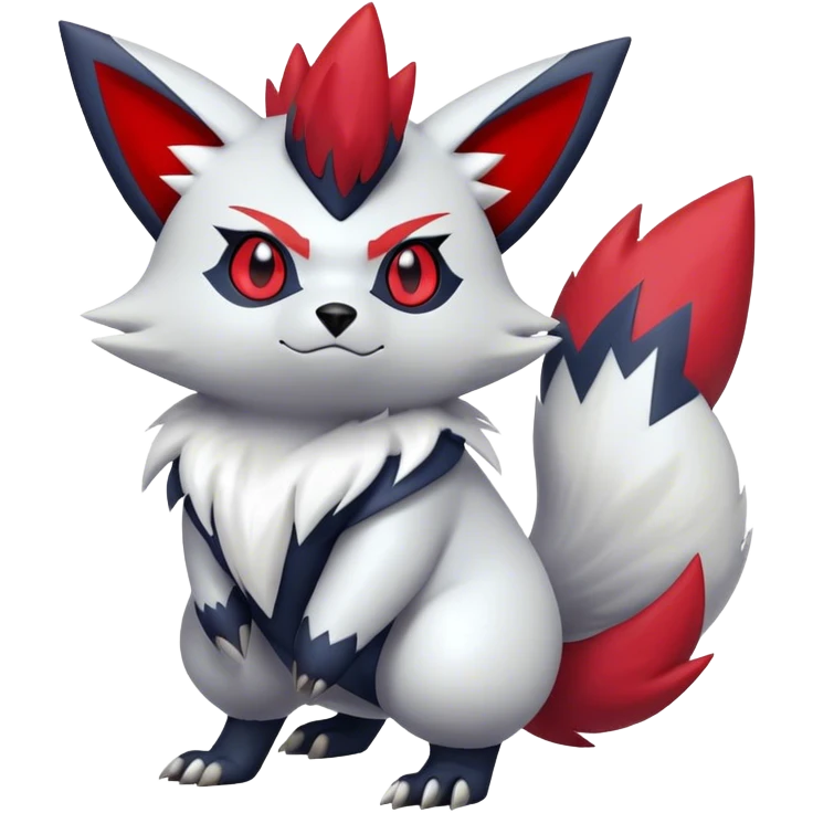 Epic Shiny Cool Edgy Zangoose-Zorua-Pokemon-fakemon-hybrid-animal Full Body  emoji
