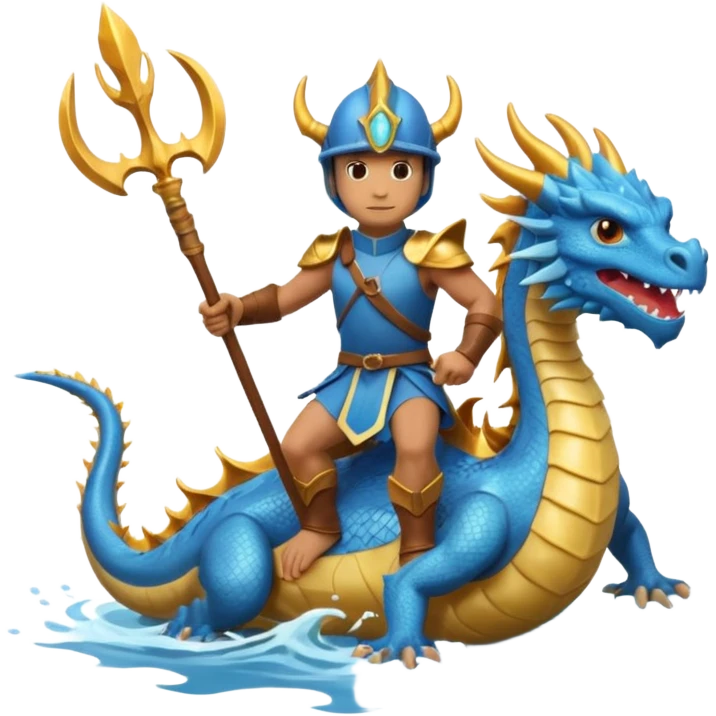 man riding water elemental dragon emoji