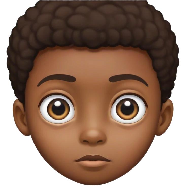 Big eyed big head black boy emoji