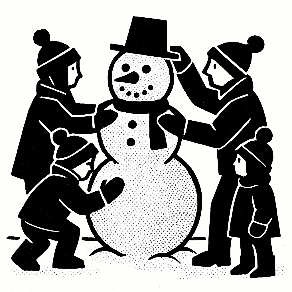 people making a snowman emoji