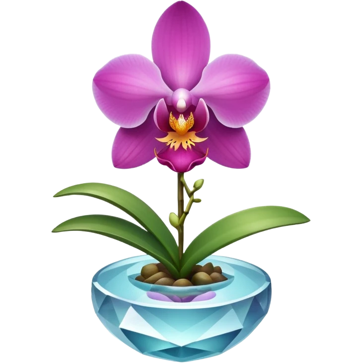 orchid with crystal growing from center emoji