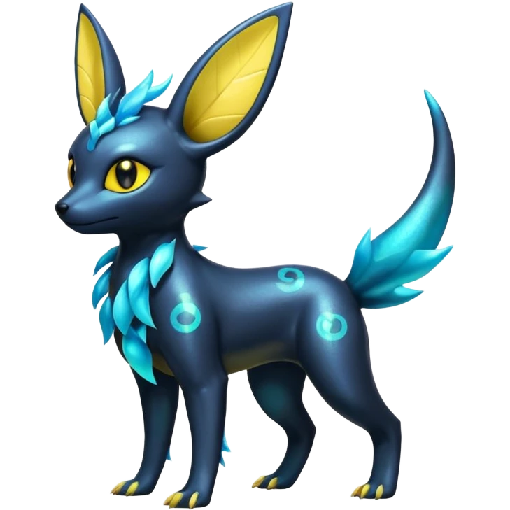  Shiny iridescent Umbreon-Salandit-Jolteon-fusion emoji