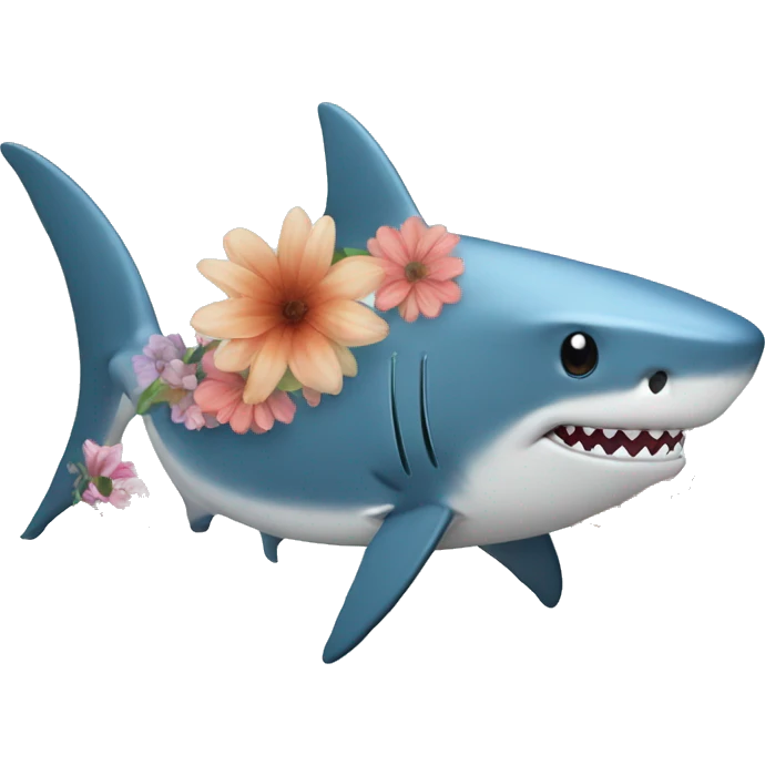 shark wth flowers emoji