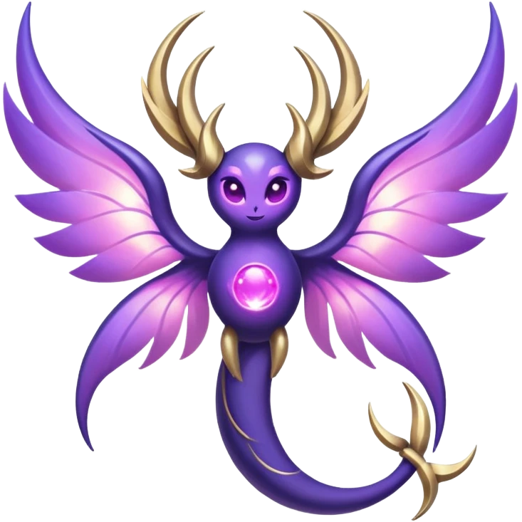 Pokemon legendary purple and pink lunala emoji