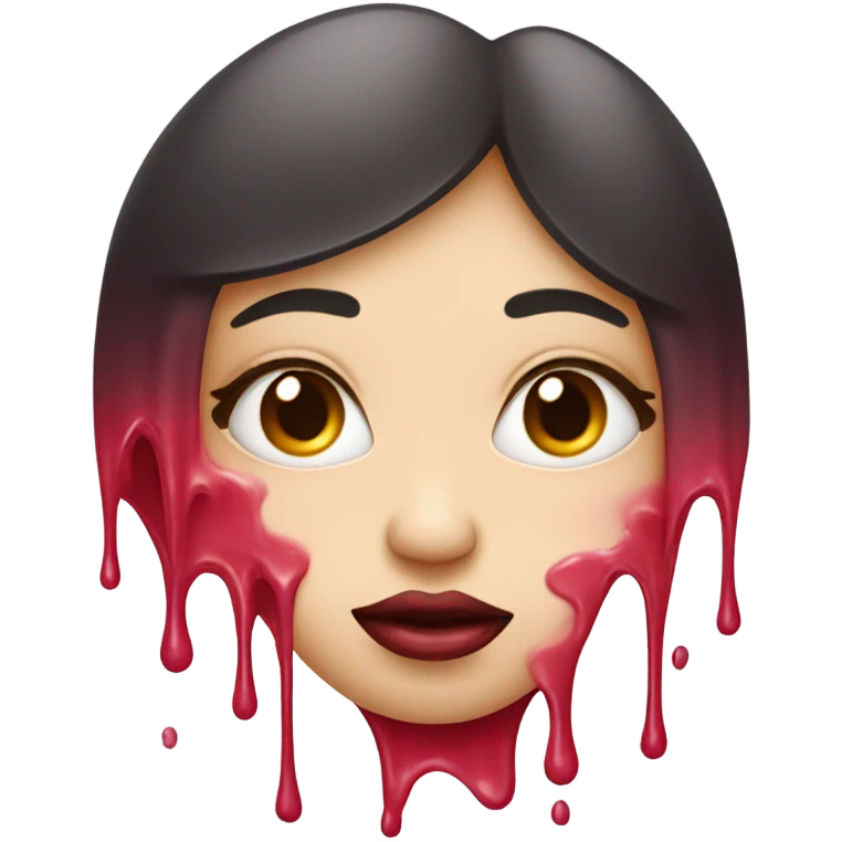 Lipstick Face covered in milk liquid emoji