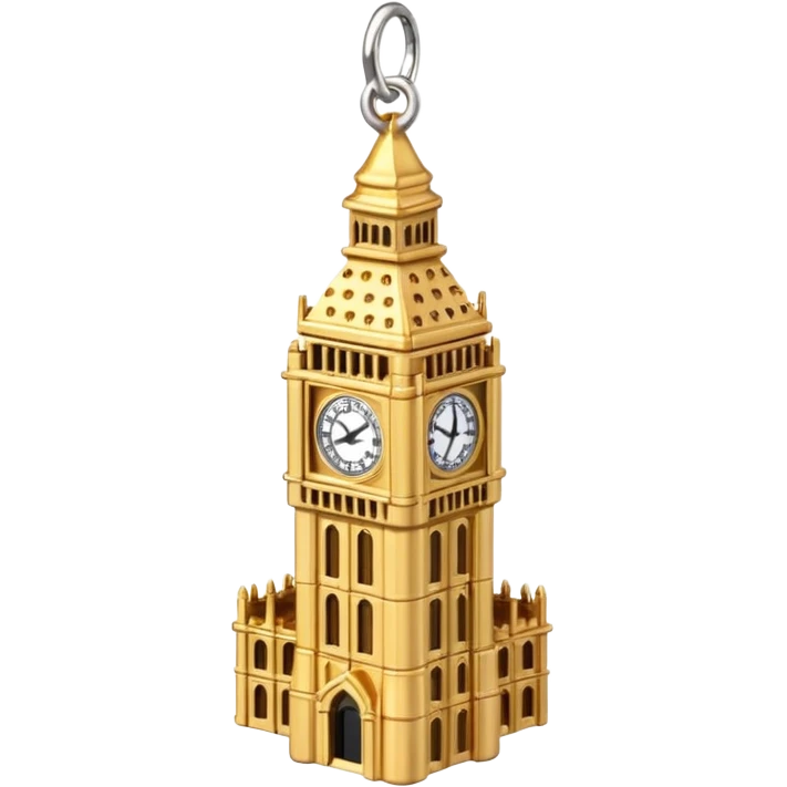 A miniature Big Ben tower charm with golden details



 emoji