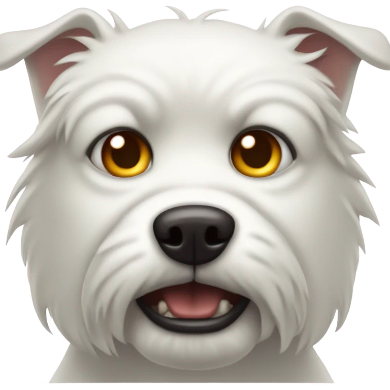 Evil white dog face  emoji