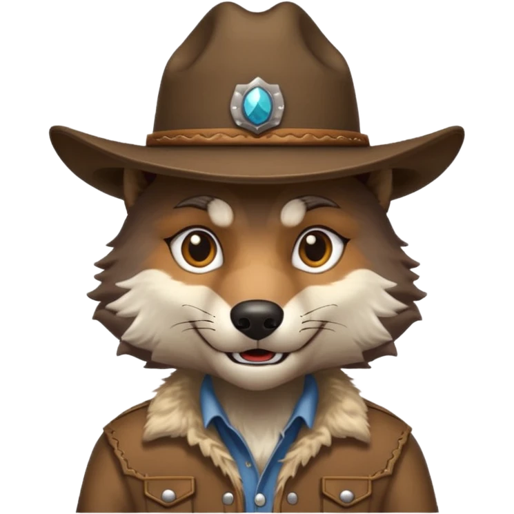 wolf with cowboy hat emoji