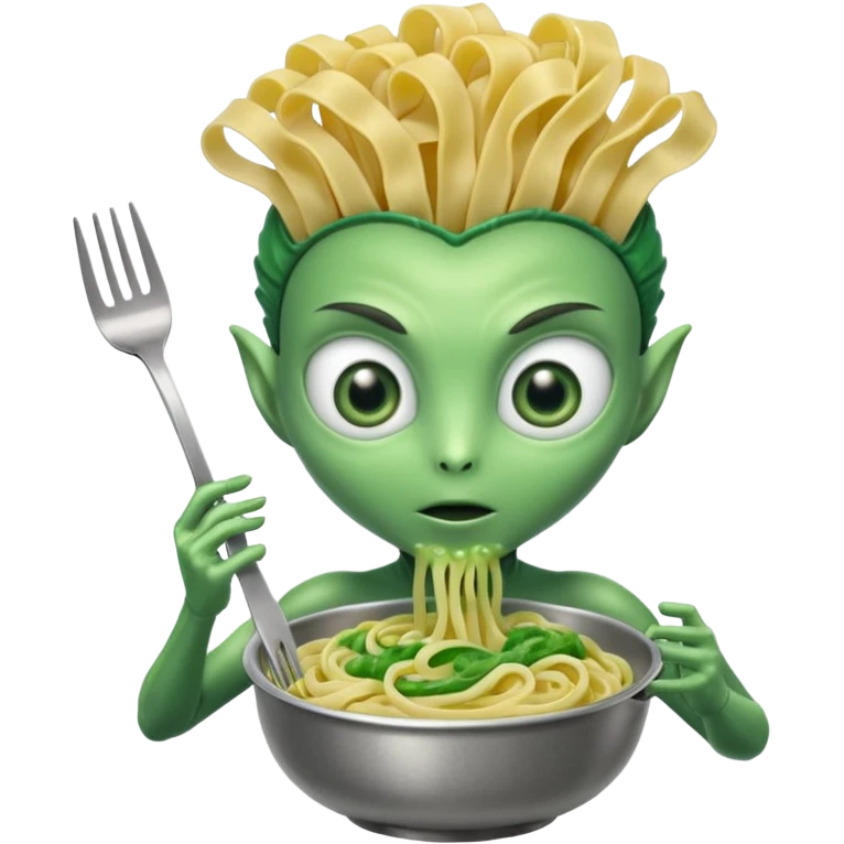 alien holding pasta emoji