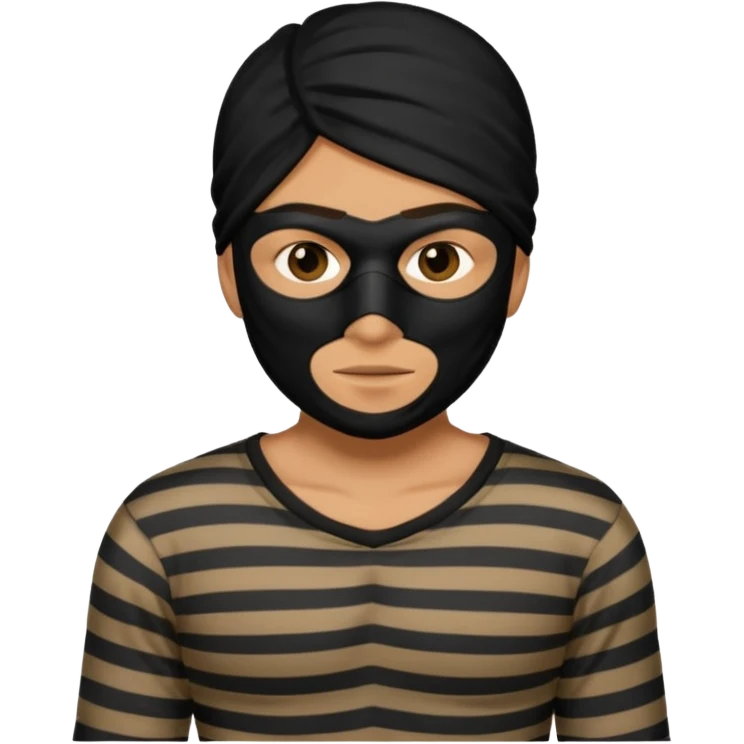 thief, with stripped shirt emoji