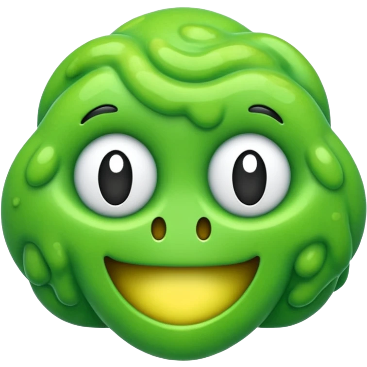 emoji representing AI slop, green and goopy, with digital glitch effect emoji