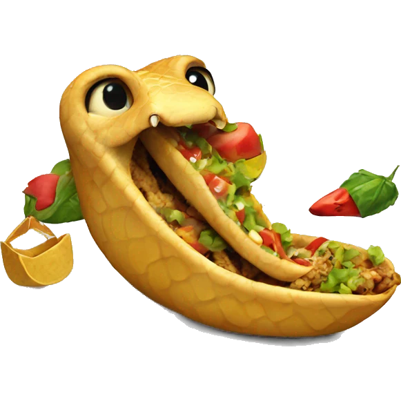Snake eating a taco emoji