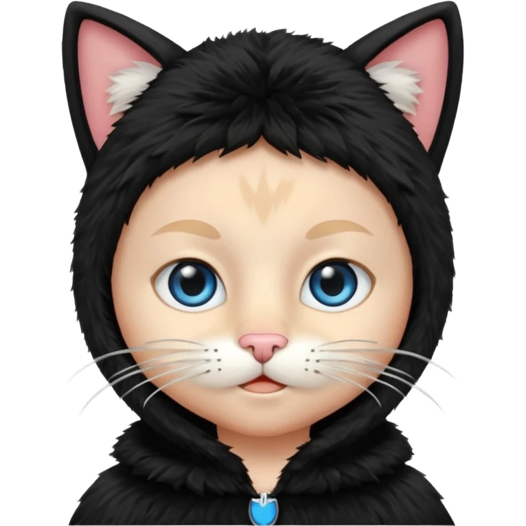 white kid in cat costume emoji