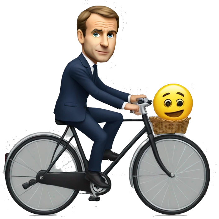 Macron sur un velo emoji