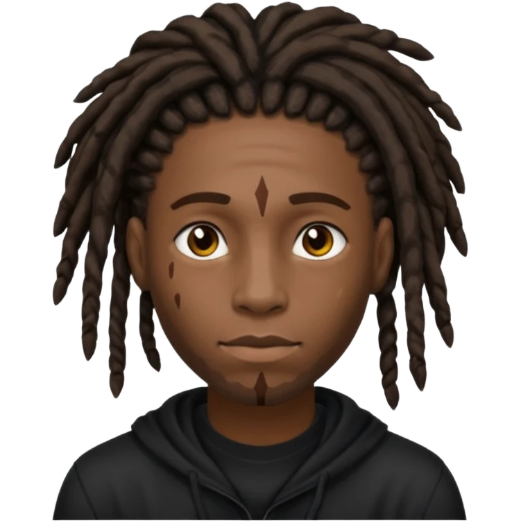 black male with dreads and a birthmark on his left cheek playboi carti in black clothing emoji