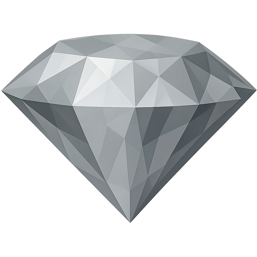 silver colored diamond emoji