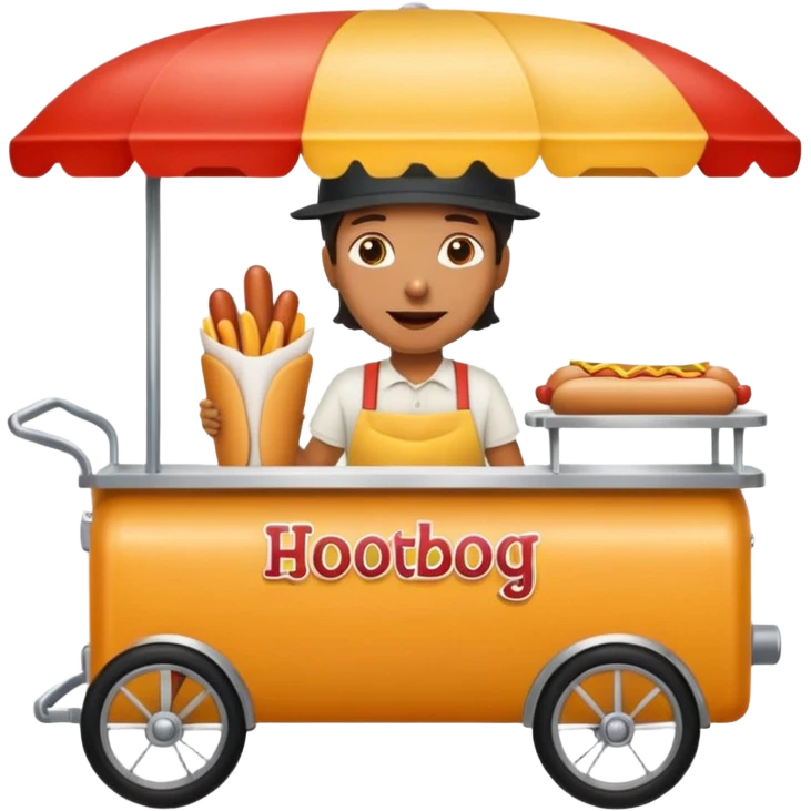 hotdog seller in New York with cart emoji