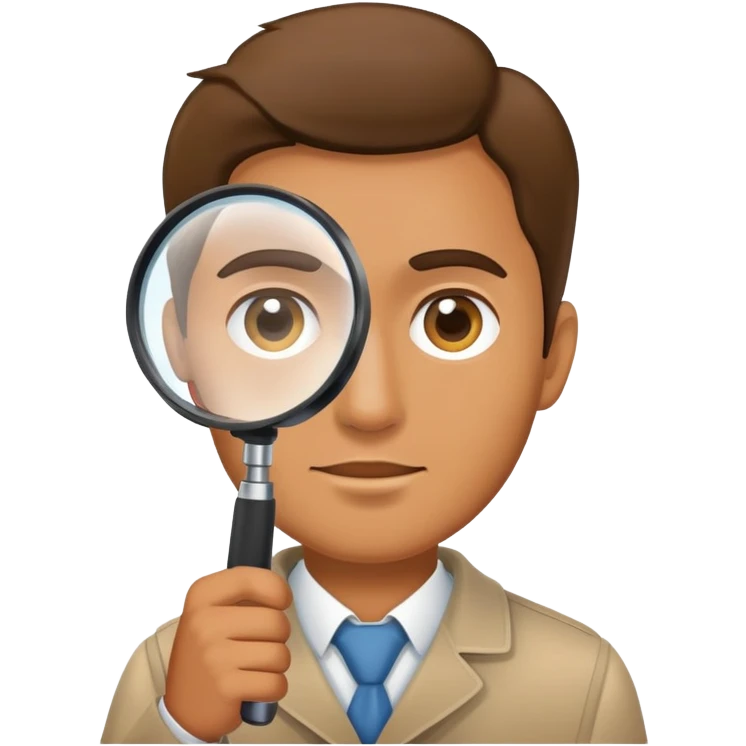 Мужчина с лупой emoji