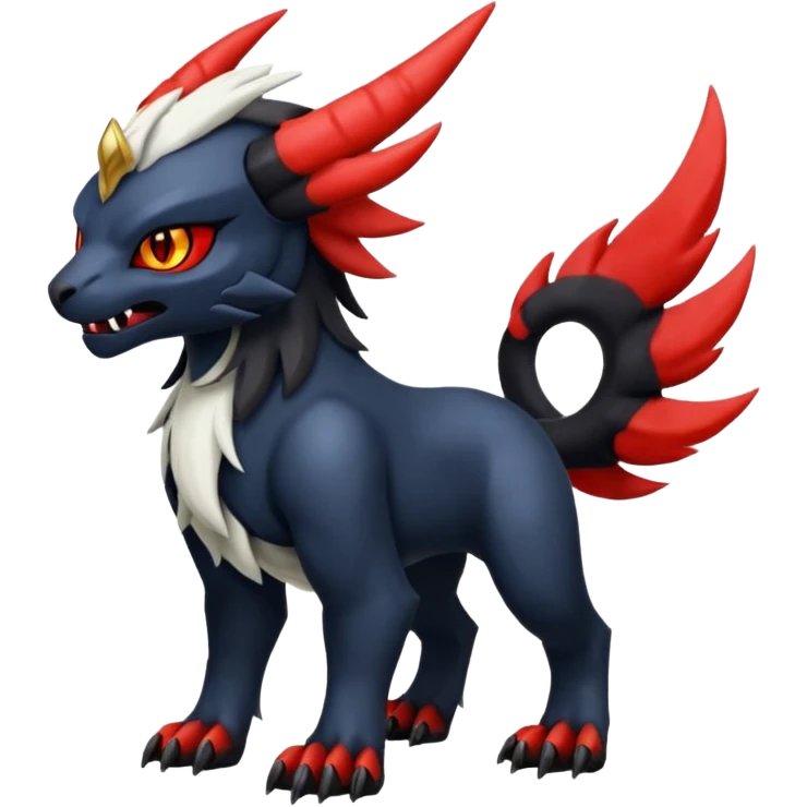 Handsome cool badass edgy Absol-Litten-Guilmon-Giratina-Pokémon-Fakémon-fusion-hybrid-creature emoji