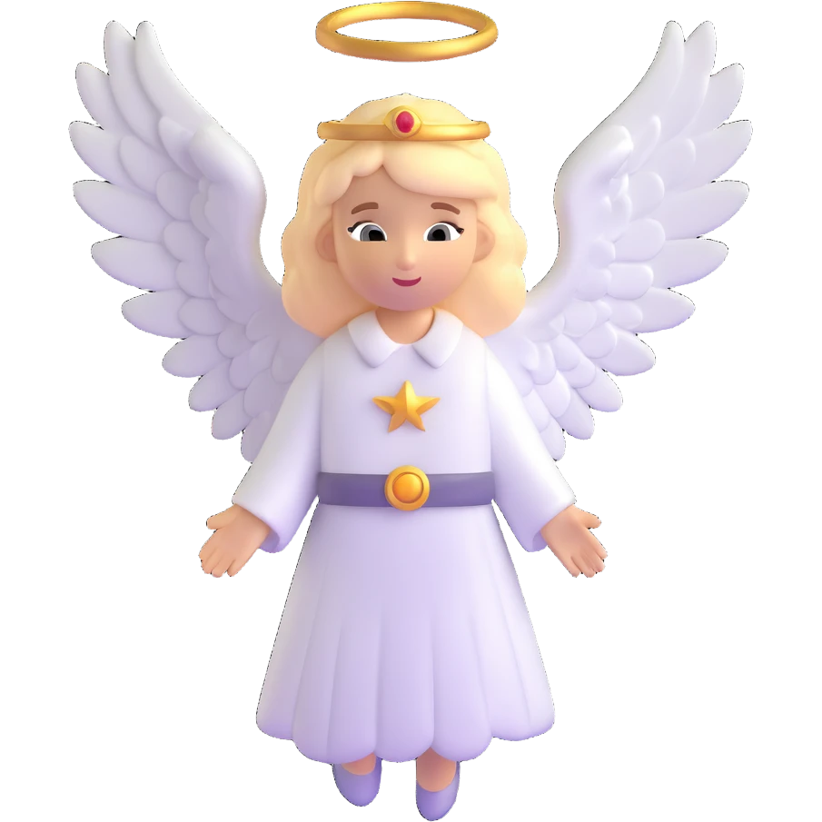 guardian angel with wings and halo from bible emoji