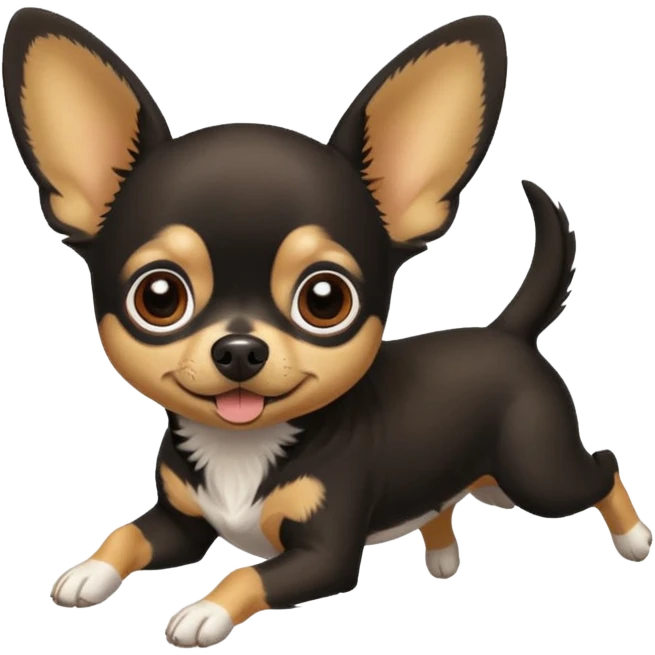 chihuahua black tan flying emoji