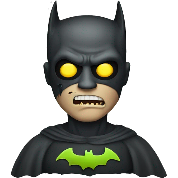 Zombie man in bat mask costume superhero emoji