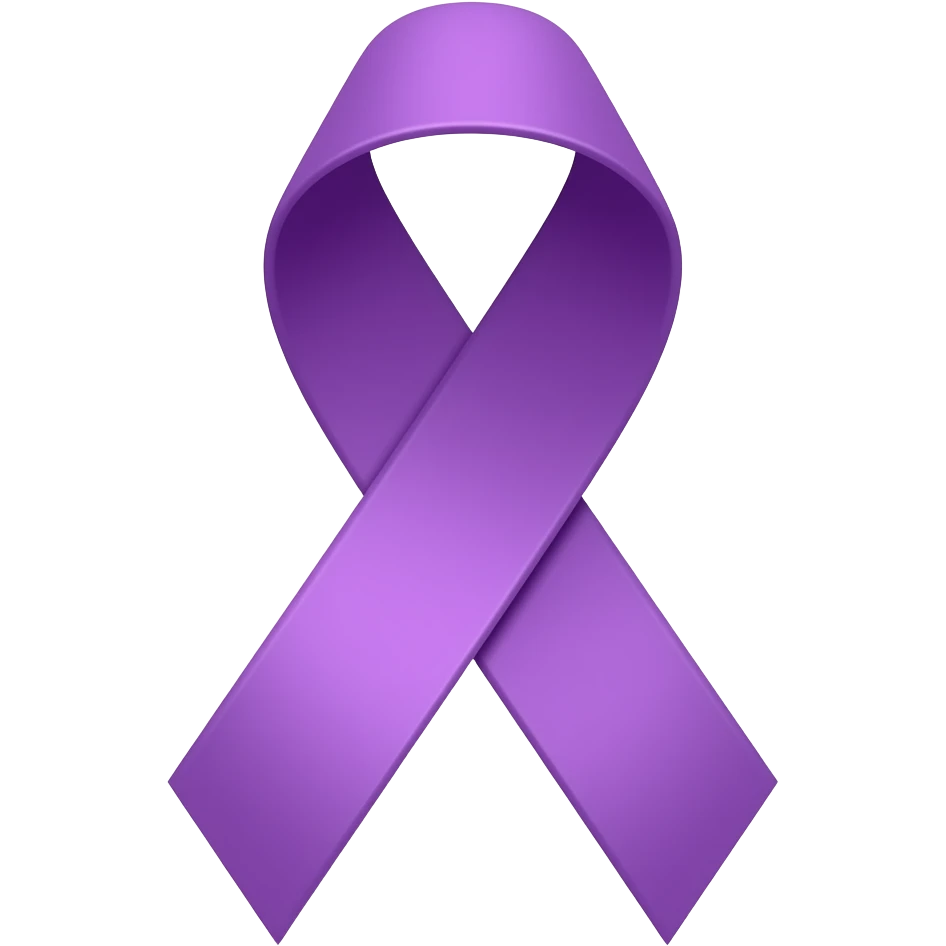 Purple awareness ribbon emoji