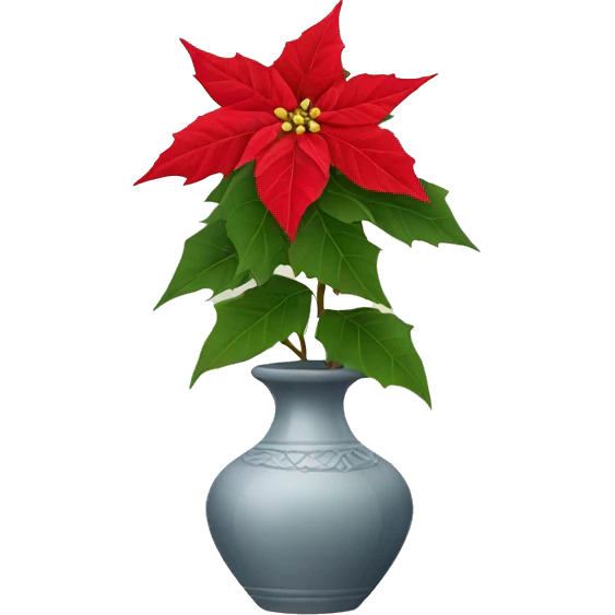 Red poinsettias in  vase emoji