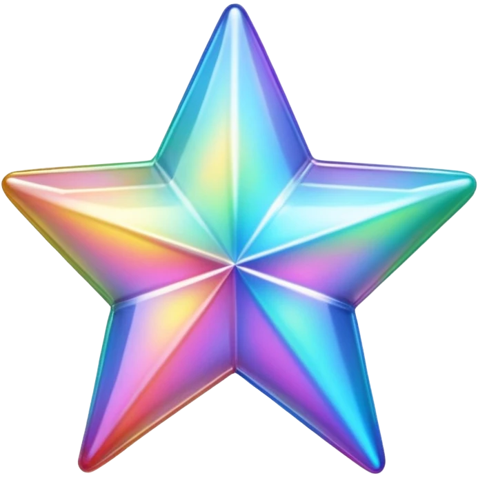 vibrant holographic rainbow y2k aesthetic glass star emoji