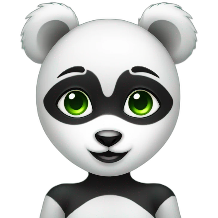 Panda girl with green eyes emoji