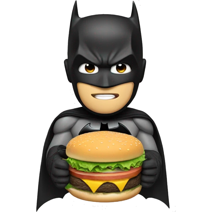 Batman eating burger emoji