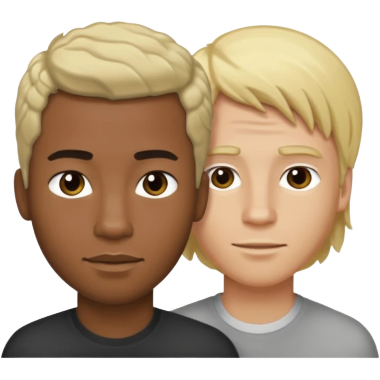 Homem negro e homem loiro de cabelo comprido  emoji