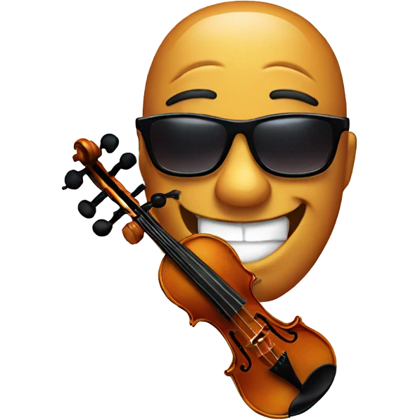 Violin laughing with sunglasses  emoji