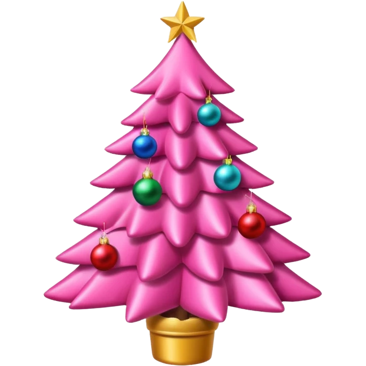 Pink Christmas tree with bows instead of ornaments emoji