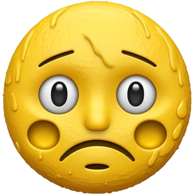 "yellow 3D mewing emoji, sigma sad face, cold phonk style emoji