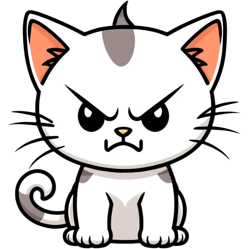 An angry kitten emoji