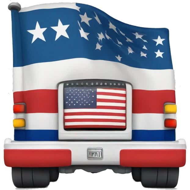  a truck with a flag on the back emoji
