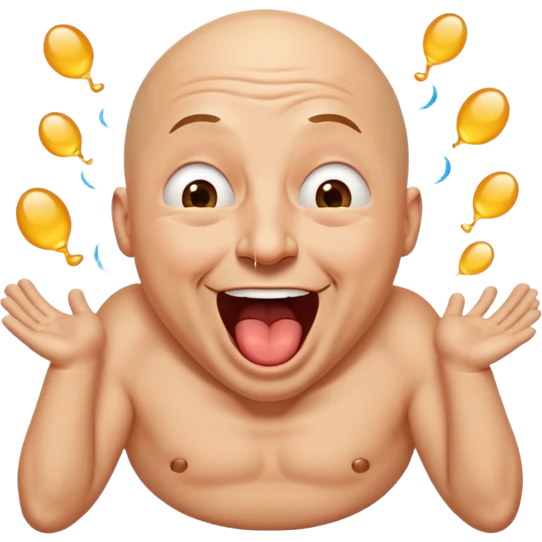 hilarious exaggerated laughing emoji face, bald man style or classic yellow emoji, mouth huge open laughing hysterically, tears flying everywhere, tongue out, holding belly or pointing, funny Greek meme energy, transparent background, cartoon vector, clean lines, 128x128, perfect for YouTube emoji" emoji