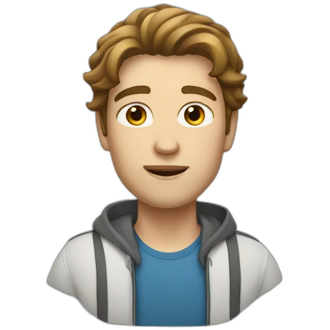 white male with medium long brown hair emoji