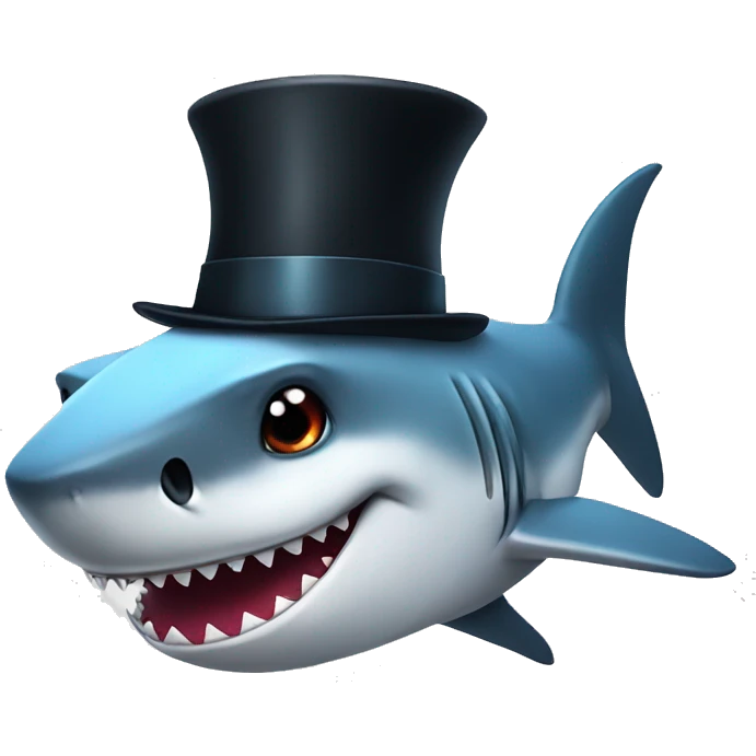Shark with tophat emoji