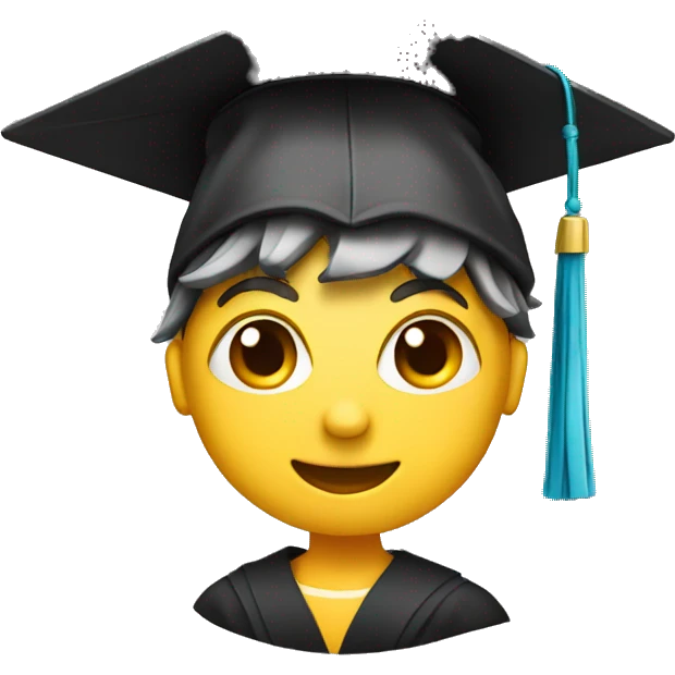 student with graduation hat emoji