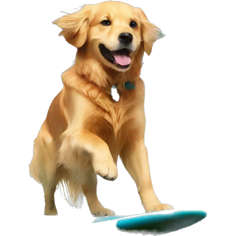 Golden retriever surfing emoji