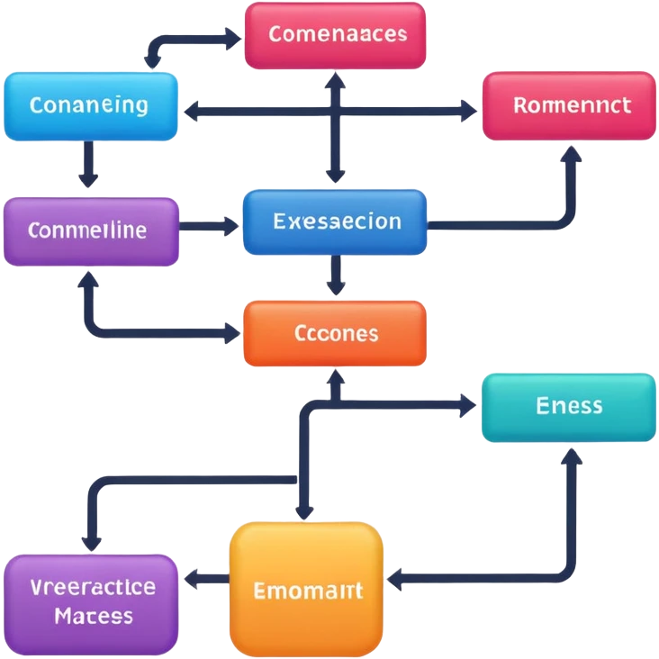 A simple colorful flowchart emoji
