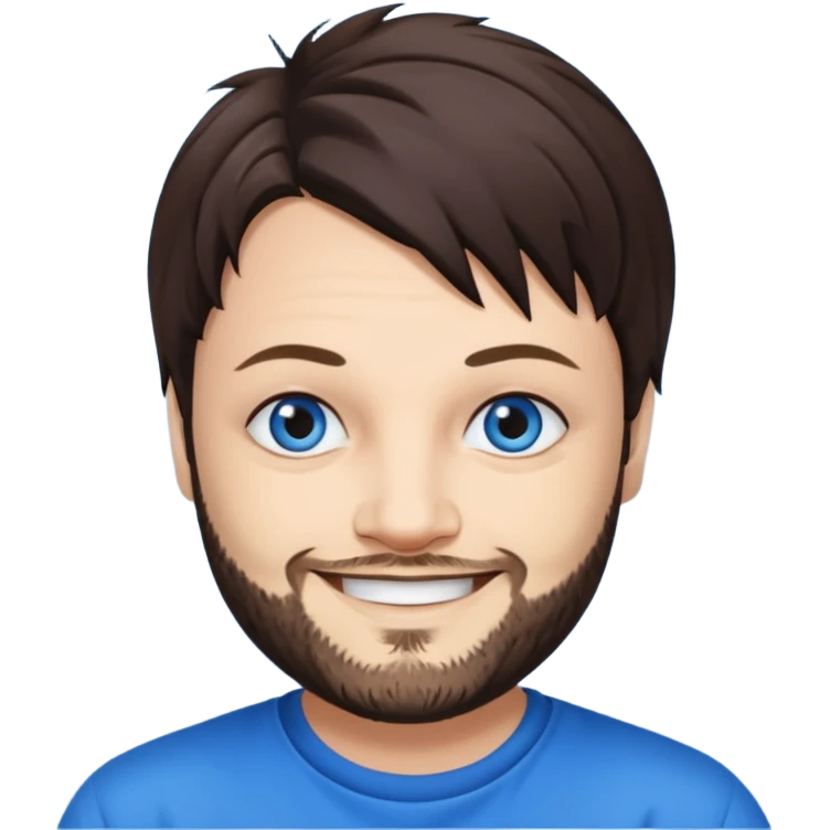 Bam Margera with dark brown hair, blue eyes emoji