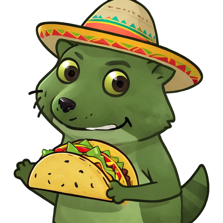 Raccoon with a taco  emoji