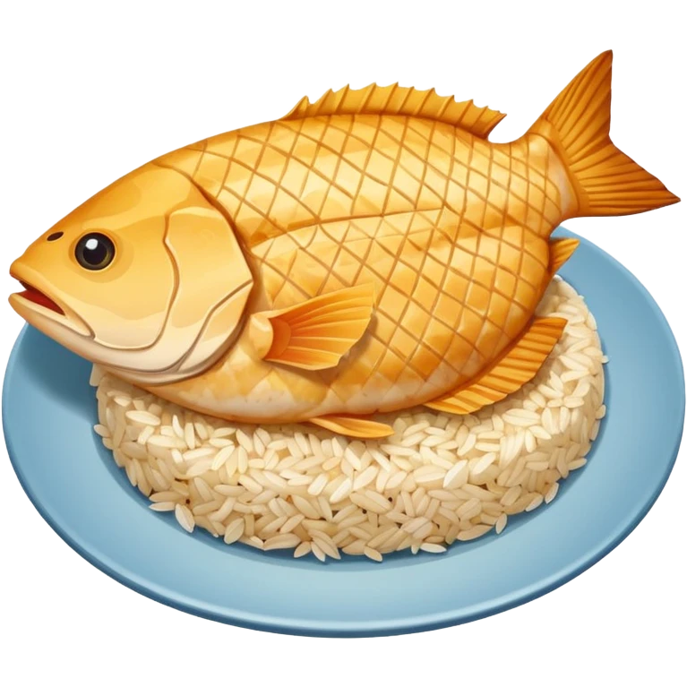 Rice and grouper fillet cooked  emoji