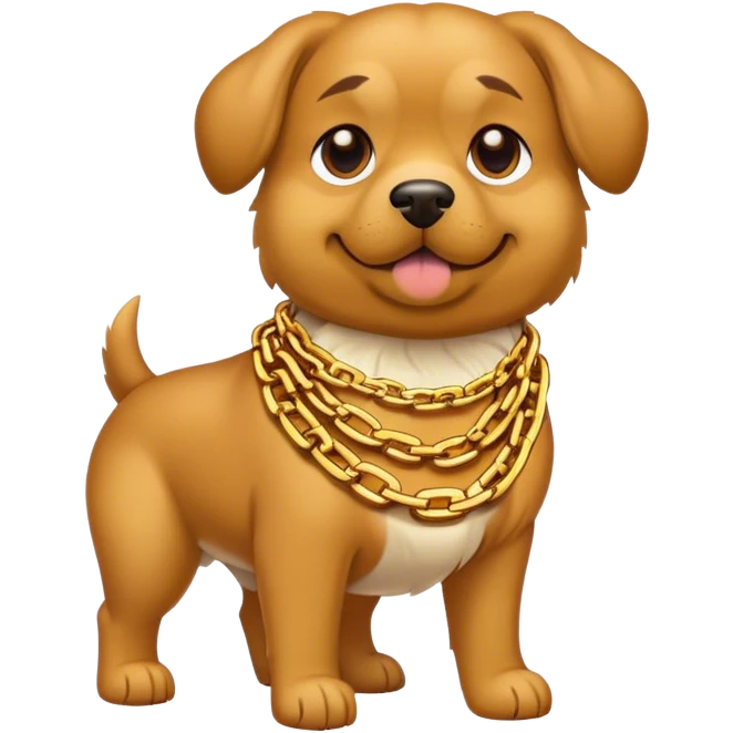 Dog with golden chains emoji