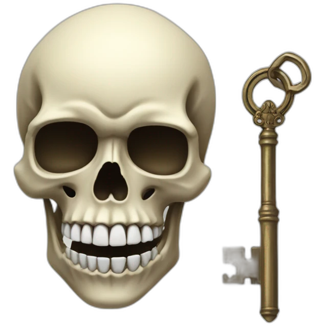 skull with a key in it's mouth emoji