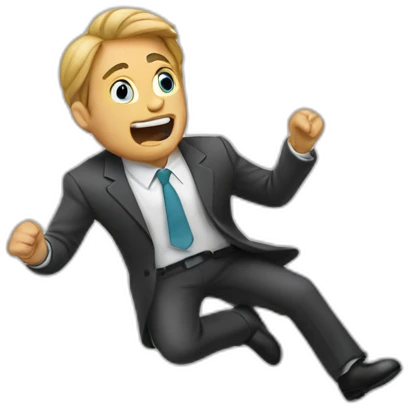 falling bussiness man emoji