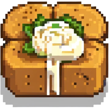 A piece of bread with mayonnaise emoji